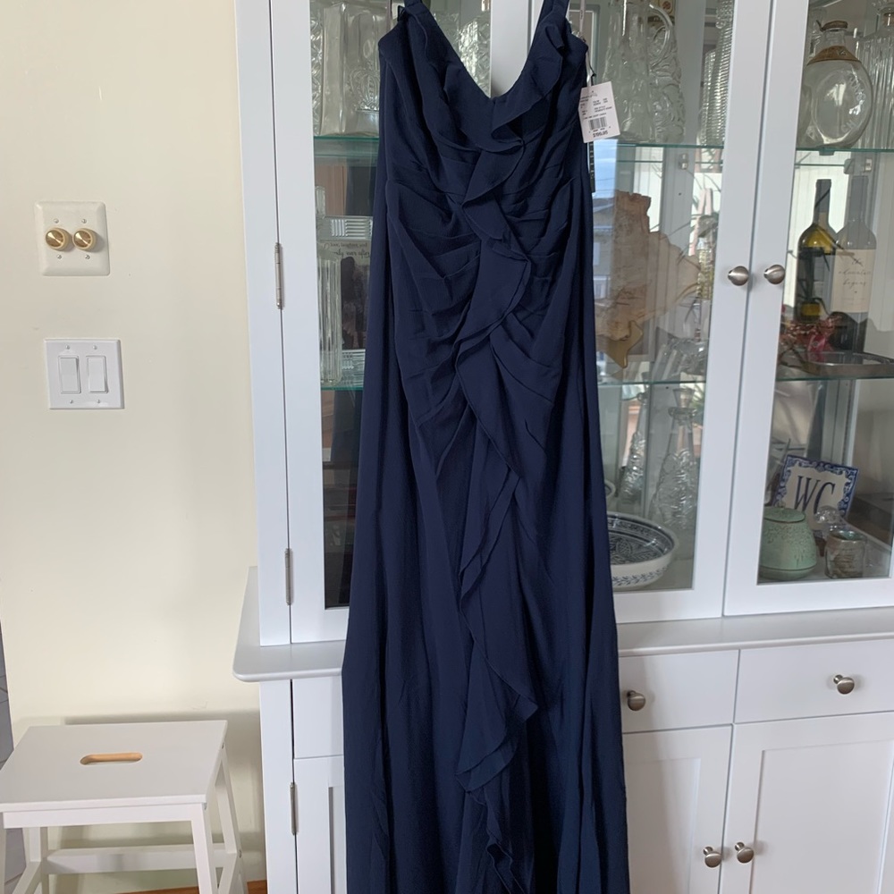 White by Vera Wang Ruched Long Bridesmaid Dress - Never Worn